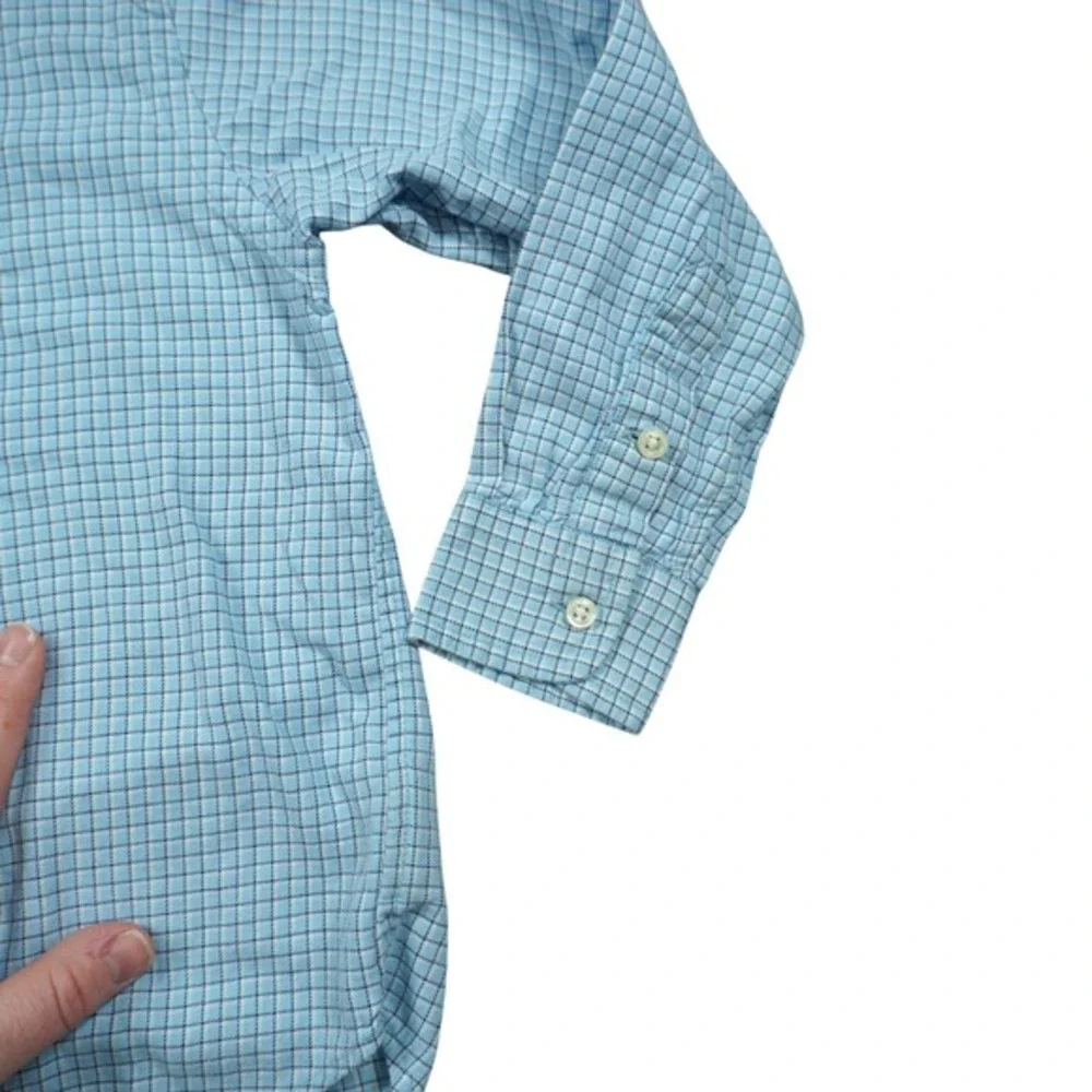 Polo Ralph Lauren Boys 4T‎ Blue Check Button Down Shirt Long Sleeve Cotton